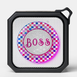Cool Pinks And Blues Checkered BOSS Bluetooth Speaker