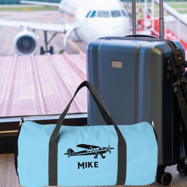 Cool Piper Cub Airplane,Simple Blue Aviation Duffle Bag (Creator Uploaded)
