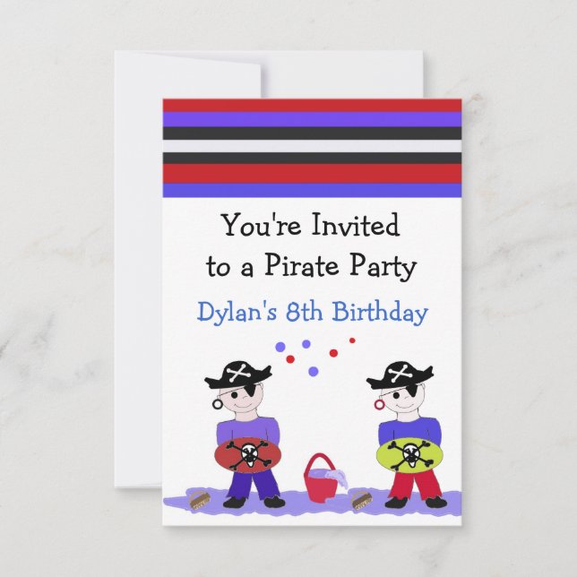 Cool Pirate Party Birthday Invitation (Front)