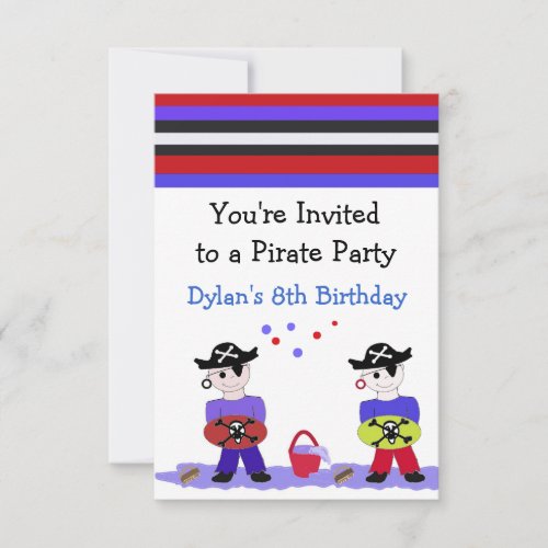 Cool Pirate Party Birthday Invitation