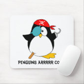 Cool Pirate Penguin Mouse Pad (With Mouse)