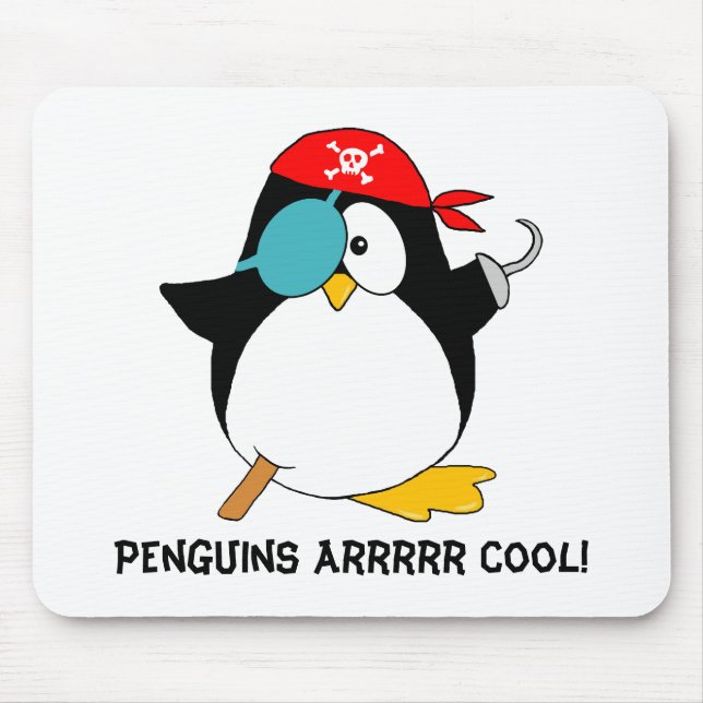 Cool Pirate Penguin Mouse Pad (Front)