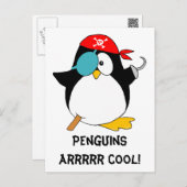 Cool Pirate Penguin Postcard (Front/Back)