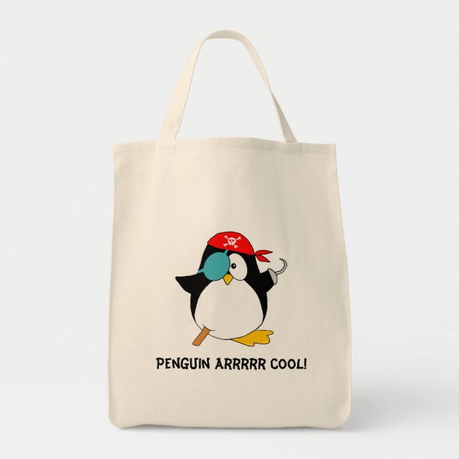 Cool Pirate Penguin Tote Bag (Front)
