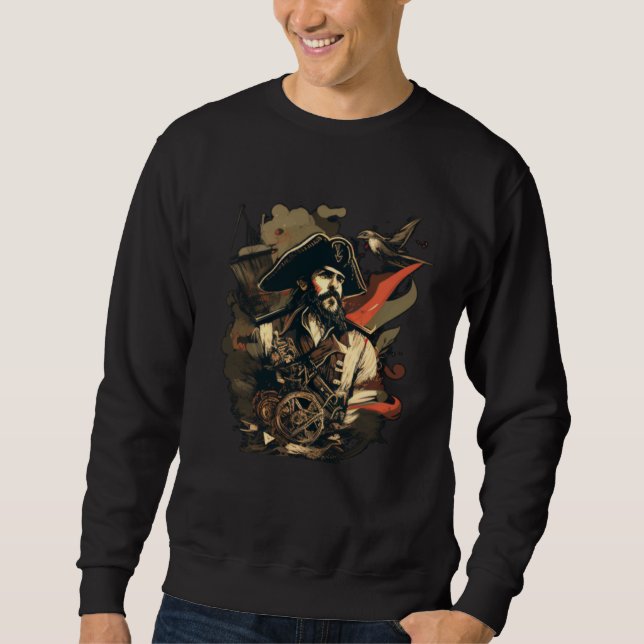 Cool Pirate with Beard Sweatshirt (Front)