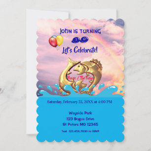 Cool Pisces Birthday / Feb. 19 – March 20 Invitation