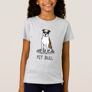Cool Pit Bull and Sunglasses (lt brindle white 3) T-Shirt