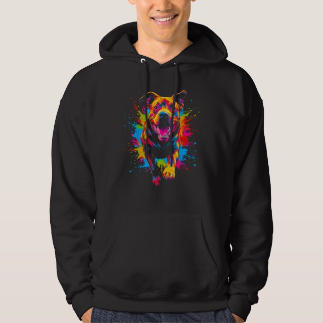 Cool Pitbull Dog Design Hoodie (Front)