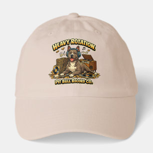 Cool Pitbull Vinyl Records Retro Vibe Hat