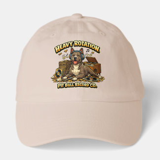 Cool Pitbull Vinyl Records Retro Vibe Hat