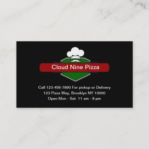 Cool Pizza Italian Restaurant Business Cards