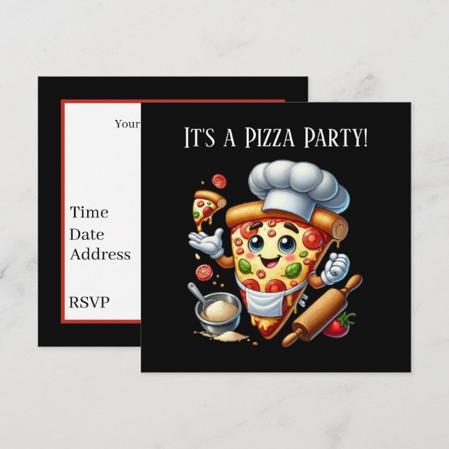 Cool Pizza lovers party  Invitation (Front/Back)