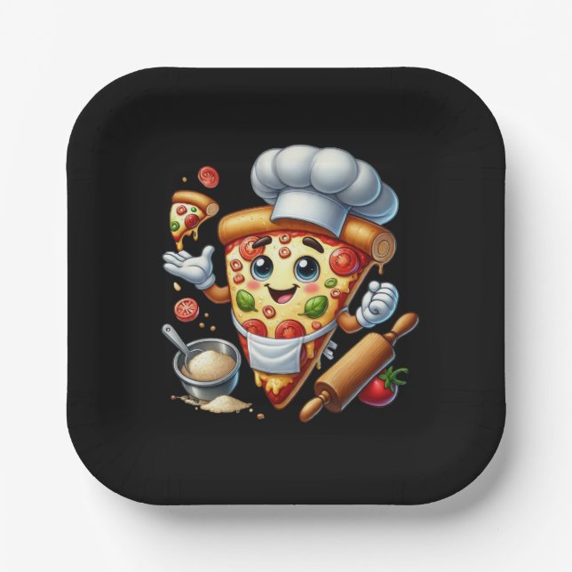 Cool Pizza lovers party  Paper Plates (Front)