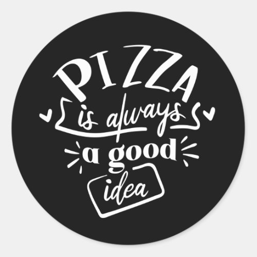 cool pizza lovers word art  classic round sticker