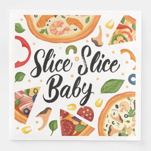 cool pizza party word art paper dinner napkins