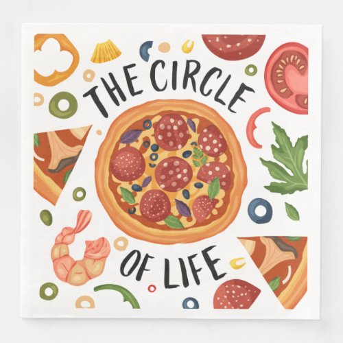 cool pizza party word art Paper Dinner Napkins