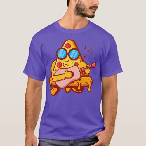 Cool Pizza Playing Guitar T_Shirt