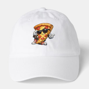 Cool Pizza Slice Mascot with Sunglasses Art Hat
