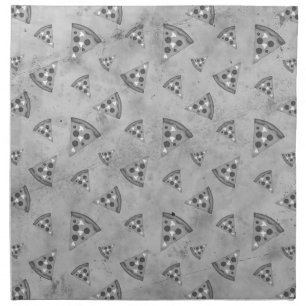 Cool pizza slices vintage black white gray pattern cloth napkin