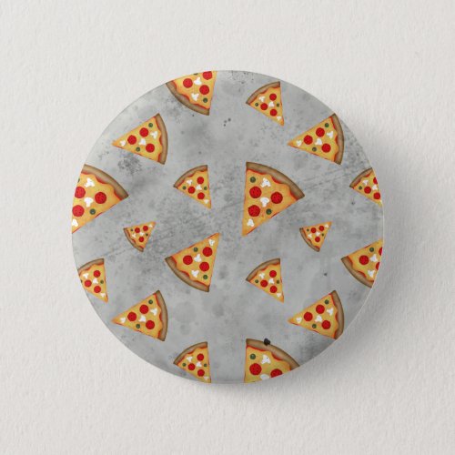 Cool pizza slices vintage gray pattern button
