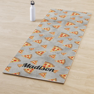 Cool pizza slices vintage gray pattern Personalize Yoga Mat