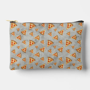 Cool pizza slices vintage light gray pattern accessory pouch