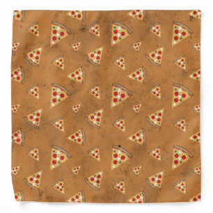 Cool pizza slices vintage orange brown pattern bandana