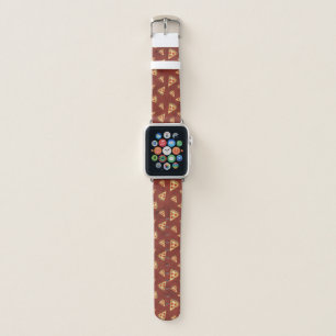 Cool pizza slices vintage red pattern apple watch band