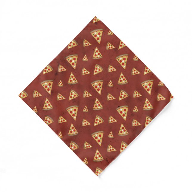 Cool pizza slices vintage red pattern bandana (Front)