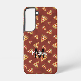 Cool pizza slices vintage red pattern Monogram Samsung Galaxy S22 Case