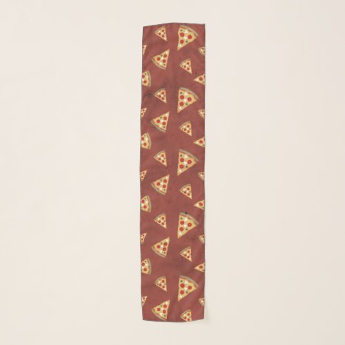 Cool pizza slices vintage red pattern scarf