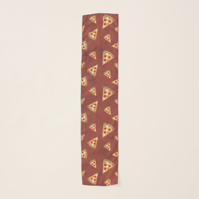 Cool pizza slices vintage red pattern scarf (Front)