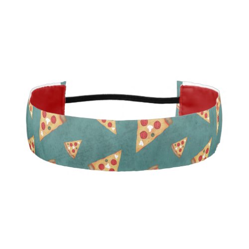 Cool pizza slices vintage teal pattern athletic headband