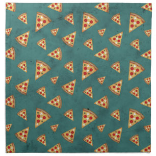 Cool pizza slices vintage teal pattern cloth napkin