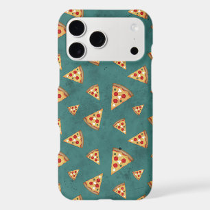 Cool pizza slices vintage teal pattern iPhone 17 pro max case