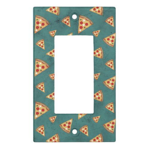 Cool pizza slices vintage teal pattern light switch cover