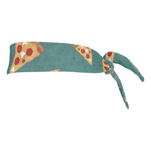 Cool pizza slices vintage teal pattern tie headband