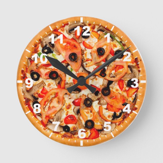 Cool pizza texture wall clock (Front)