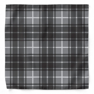 Cool Plaid Grey Tarten Pattern Bandana