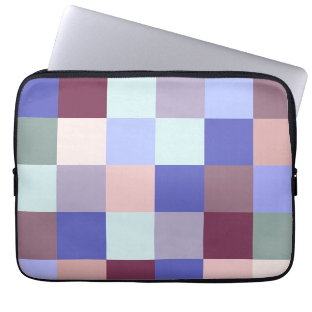 Cool Plaid Style Pattern, Classy Colors Laptop Sleeve (Front)