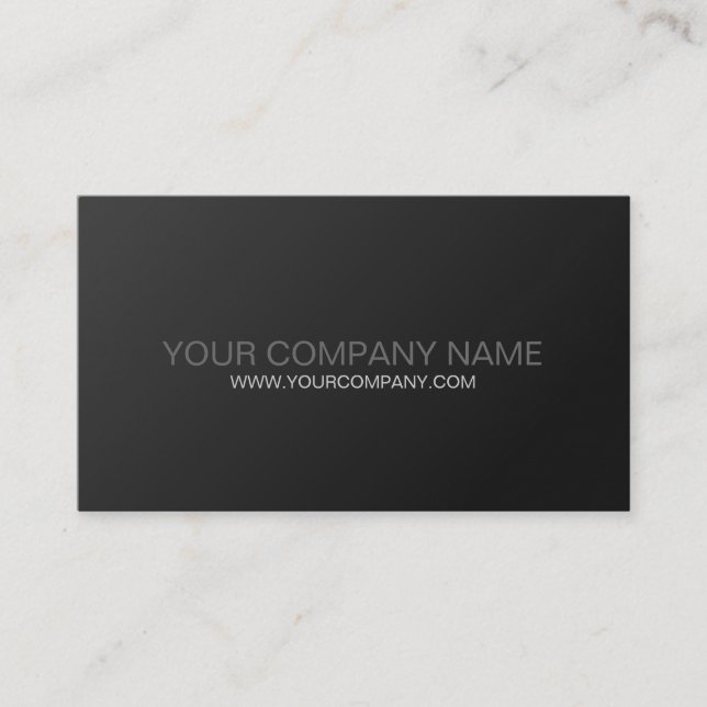 Cool Plain Black and Gray Modern Business Card (Front)
