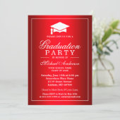 Cool Plain Red Gradient Look Graduate Graduation Invitation (Standing Front)