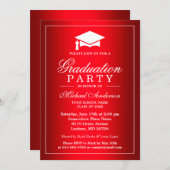 Cool Plain Red Gradient Look Graduate Graduation Invitation (Front/Back)