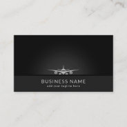 Cool Plane Silhouette Landing On Tarmac Aviation Business Card at Zazzle