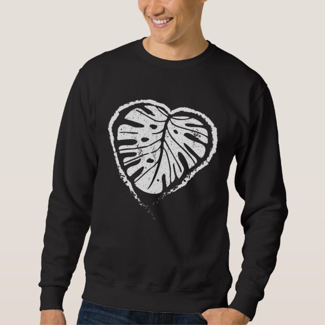 Cool Plant Mom  For Gardeners Heart Monstera Leaf Sweatshirt (Front)