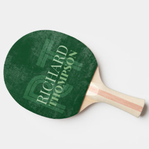 Cool Player Green Monogram (name + initials) Ping Pong Paddle