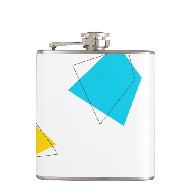 Cool, playful, modern, trendy, urban pattern art flask (Front)
