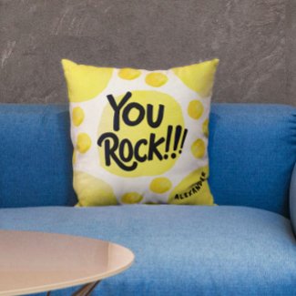 Cool Playful You Rock Yellow Polka Dots Watercolor