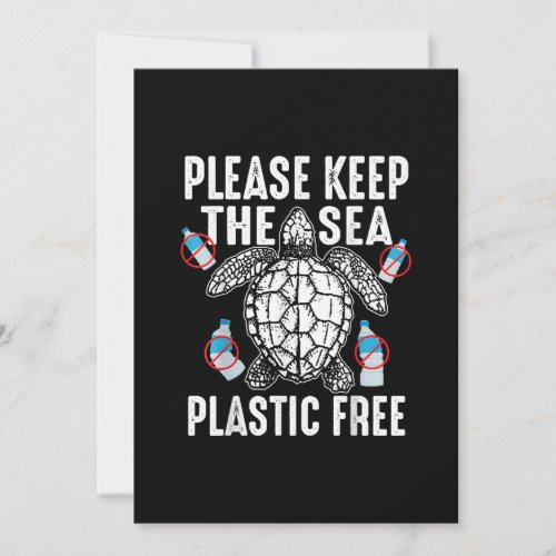 Cool Please Keep Sea Plastic Free Funny Turtle Save The Date