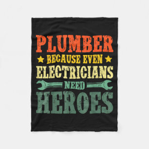 Cool Plumber Costume For Men Women Plumbing Tool P Fleece Blanket